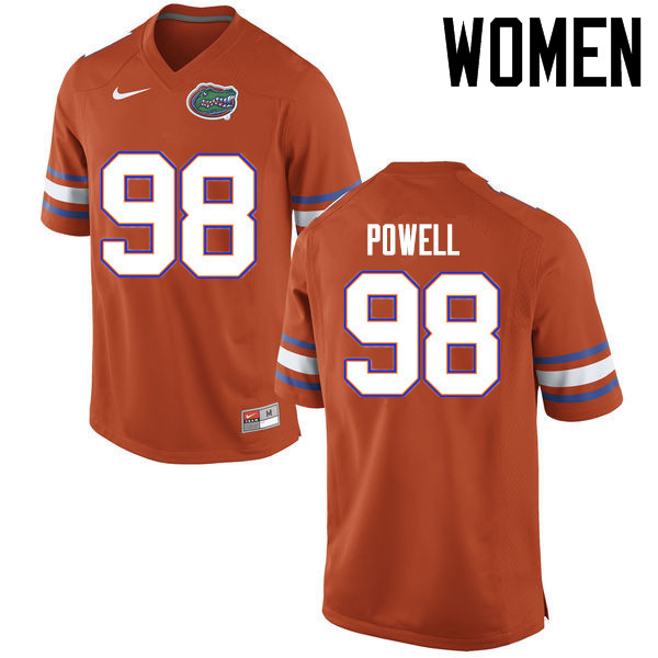 Women Florida Gators #98 Jorge Powell College Football Jerseys Sale-Orange